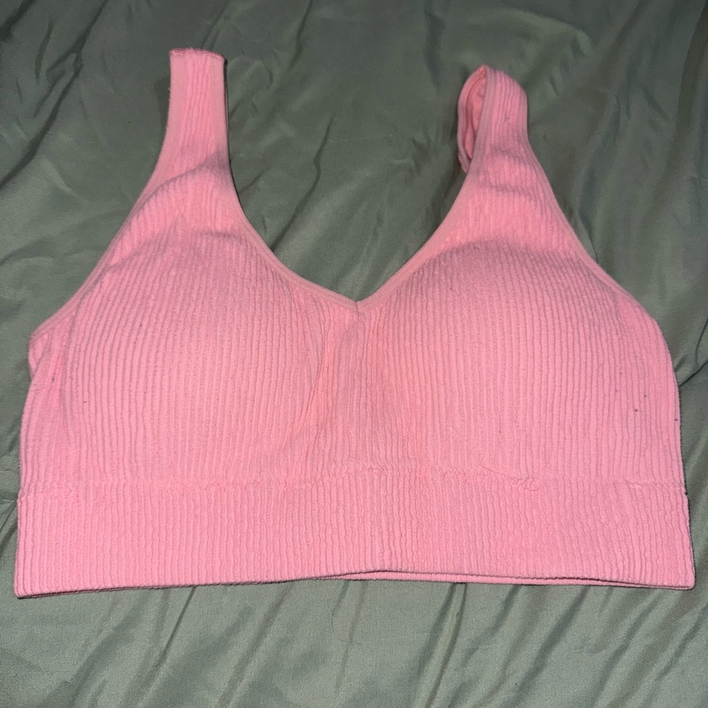 Aerie Pink Ribbed Bralette